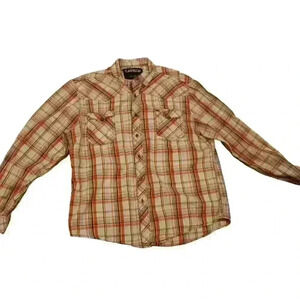 Carbons womens plaid button down shirt size xl